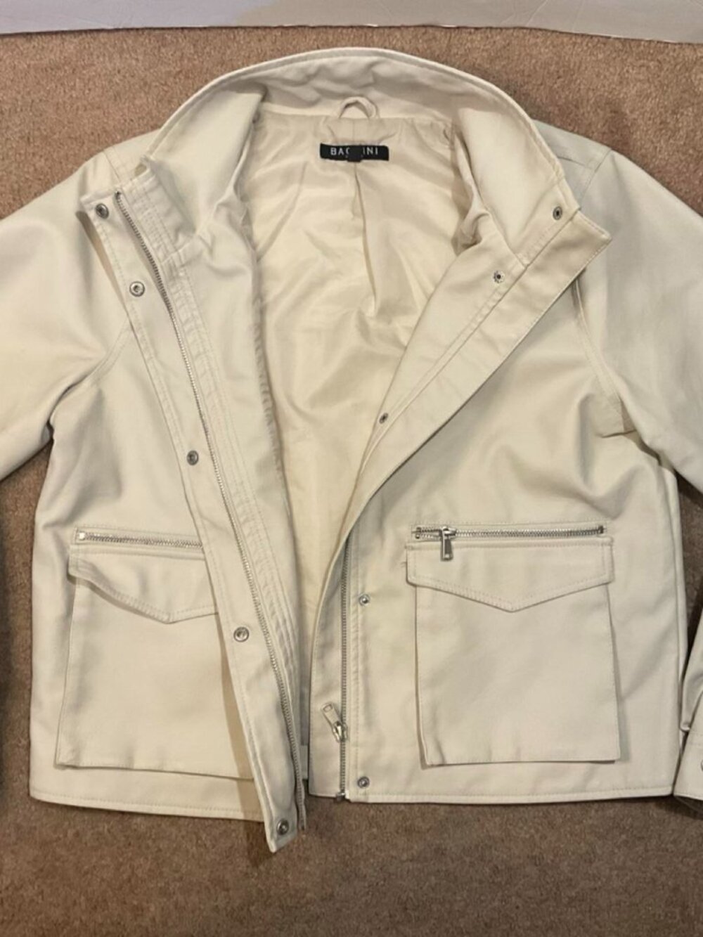 Mens Baccini cream jacket large